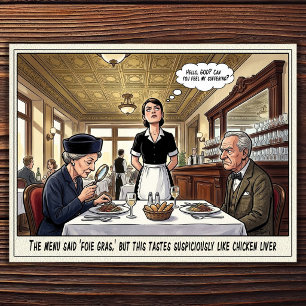 Lustiges Kellnerin Leben Restaurant Humor Postkart Postkarte