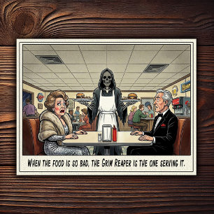 Lustiges Kellnerin Leben Restaurant Humor Postkarte