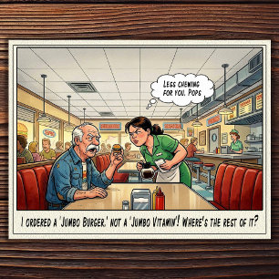 Lustiges Kellnerinnen-Leben Restaurant-Humor Postk Postkarte
