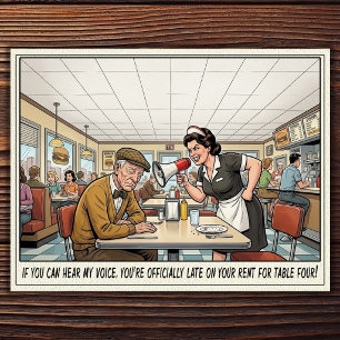 Lustiges Kellnerinnen-Leben Restaurant-Humor Postk Postkarte