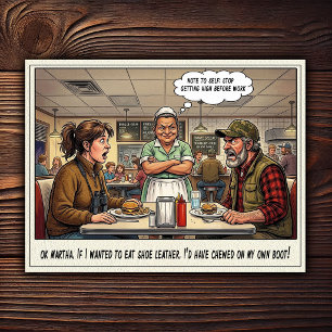 Lustiges Kellnerinnen-Leben Restaurant-Humor Postkarte