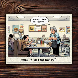 Lustiges Kellnerinnen-Leben Restaurant-Humor Postkarte