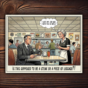 Lustiges Kellnerinnen-Leben Restaurant-Humor Postkarte