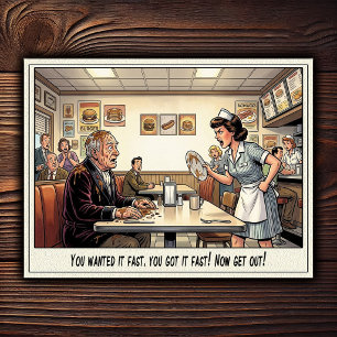 Lustiges Kellnerinnen-Leben Restaurant-Humor Postkarte