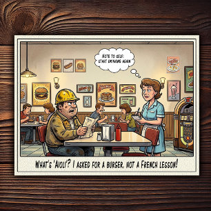 Lustiges Kellnerinnen-Leben Restaurant-Humor Postkarte