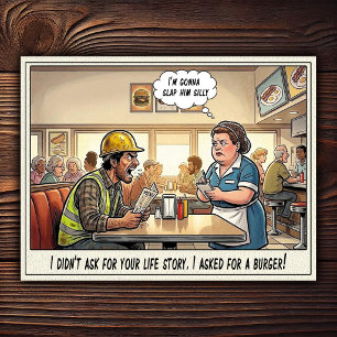 Lustiges Kellnerinnen-Leben Restaurant-Humor Postkarte