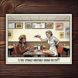 Lustiges Kellnerinnen-Leben Restaurant-Humor Postkarte