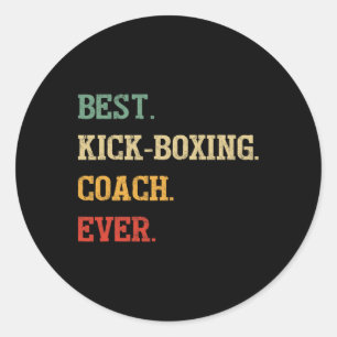 Lustiges Kickbox-Trainer-Geschenk Bester Kickbox-T Runder Aufkleber