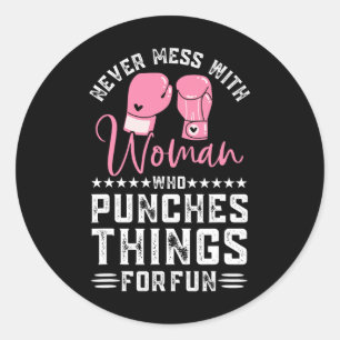 Lustiges Kickboxen für Männer Frauen Kickboxer-Wor Runder Aufkleber