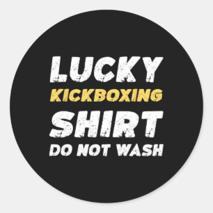 Lustiges Kickboxen Glückliches Kickboxen-Shirt Nic Runder Aufkleber