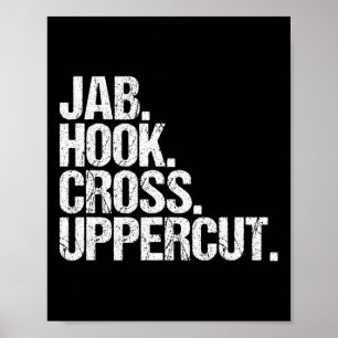 Lustiges Kickboxen Jab Hook Cross Uppercut Poster