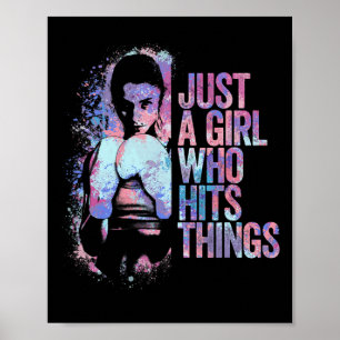 Lustiges Kickboxen Nur Ein Mädchen Das Sachen Trif Poster
