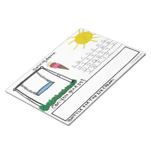 Lustiges Kinder-Swingdown-Wortspiel groß Notizblock