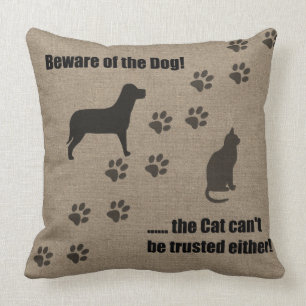 Lustiges Kissen Vorsicht, bissiger Hund