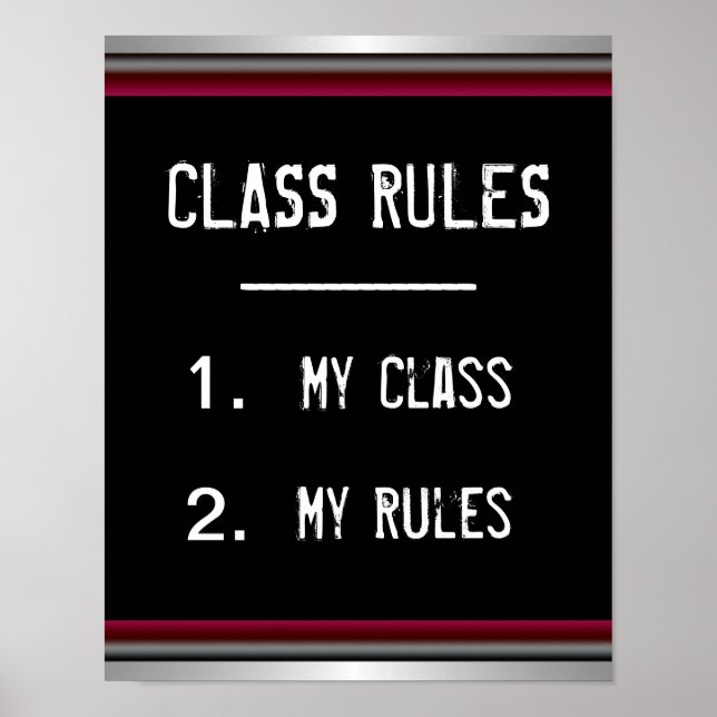 Lustiges Klassenregeln-Poster Poster (Vorne)