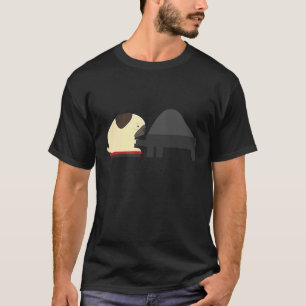 Lustiges Klavier-Mops-T-Shirt Musik Instrument T-Shirt
