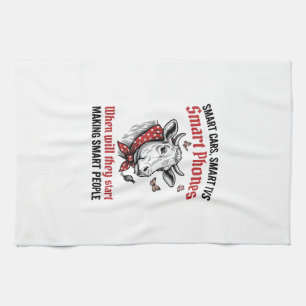 Lustiges Kluges Leute Kuh Vintage Gravur T-Shirt D Geschirrtuch