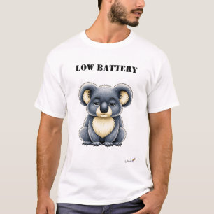 Lustiges Koala-T-Shirt mit niedriger Batterie T-Shirt