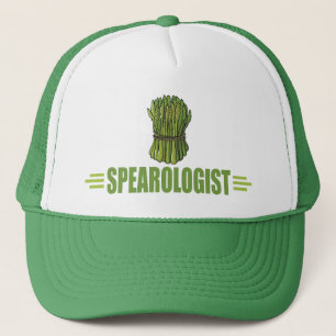Lustiges Kochen von Spargel Truckerkappe