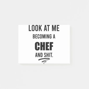 Lustiges Kochgeschenk für Chef Lustiges Chef-Shirt Post-it Klebezettel