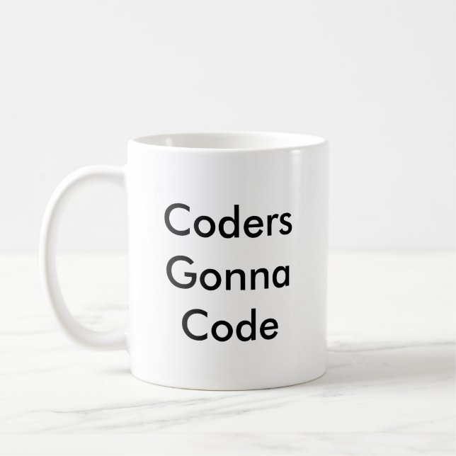 Lustiges Kodierer-Geschenk-'Kodierer, die zu Code Tasse (Links)