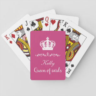Lustiges Königin-Monarchie-Kronen-Monogramm Spielkarten