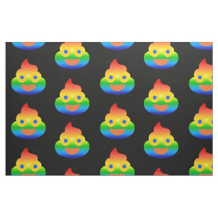 Lustiges Koto-Emoji Regenbogenfarbe Lächelndes Ges Stoff