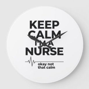 Lustiges Krankenpfleger Keep Calm Vintage Gravur S Große Wanduhr