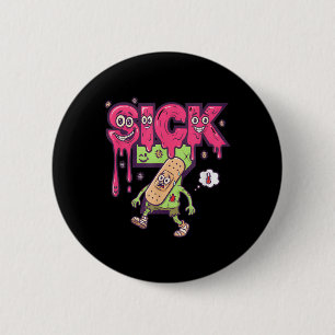 Lustiges Krankes Sieben Meme T-Shirt Sechs Sieben  Button