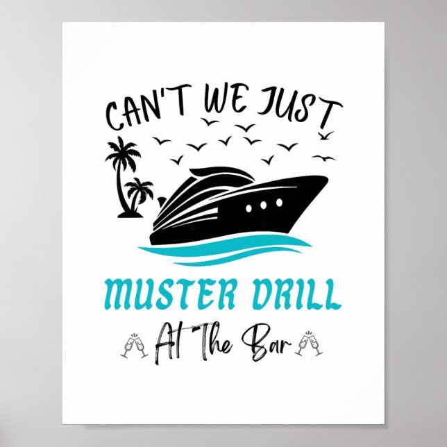 Lustiges Kreuzfahrt-Muster-Drill-Trinkdesign  Poster (Vorne)