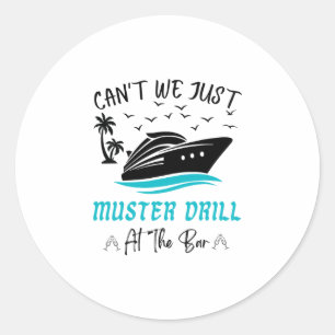 Lustiges Kreuzfahrt-Muster-Drill-Trinkdesign Runder Aufkleber