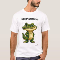 Lustiges Krokodil T-Shirt mit 'Keep Smiling'