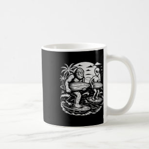 Lustiges Kryptid Bigfoot Alien Surft Ufo Strand So Kaffeetasse