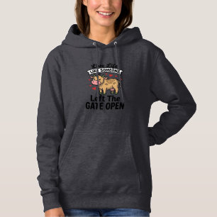Lustiges Kuh-Tor-öffnen Vintage-Gravur-Shirt-Desig Hoodie