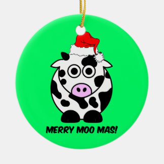 Lustiges Kuh Weihnachten Keramikornament