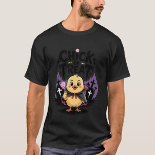 Lustiges Küken oder behandeln Sie Vampir Halloween T-Shirt