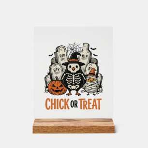 Lustiges Küken oder Halloween-Huhn Grafik_1 Acrylschild