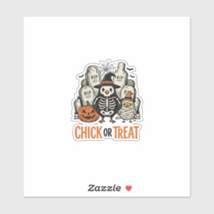 Lustiges Küken oder Halloween-Huhn Grafik_1 Aufkleber
