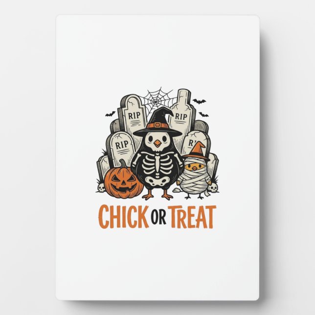 Lustiges Küken oder Halloween-Huhn Grafik_1 Fotoplatte (Vorderseite)