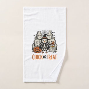Lustiges Küken oder Halloween-Huhn Grafik_1 Handtuch