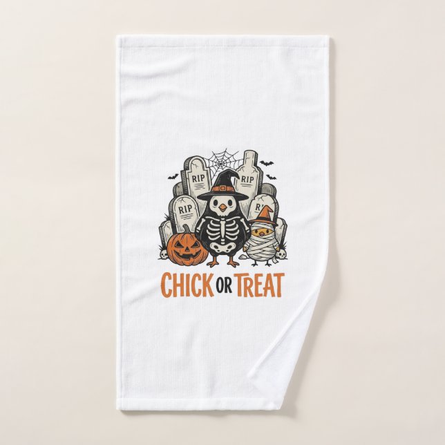 Lustiges Küken oder Halloween-Huhn Grafik_1 Handtuch (Handtuch)