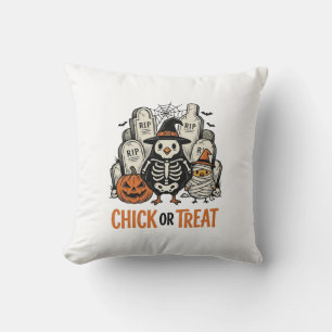 Lustiges Küken oder Halloween-Huhn Grafik_1 Kissen