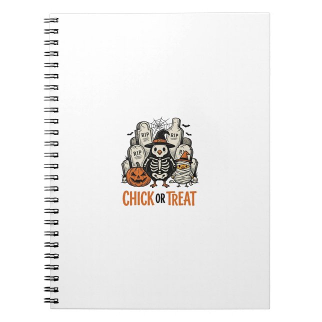 Lustiges Küken oder Halloween-Huhn Grafik_1 Notizblock (Vorderseite)