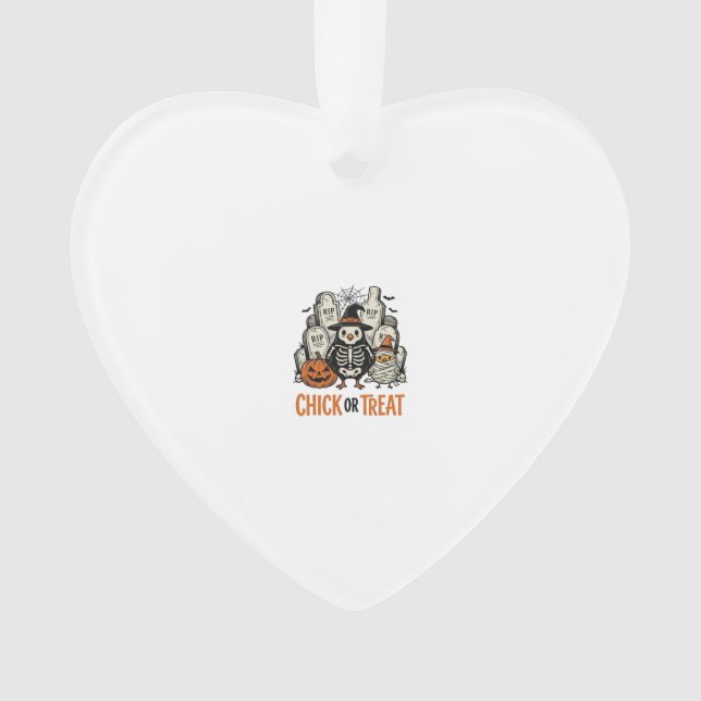 Lustiges Küken oder Halloween-Huhn Grafik_1 Ornament (Vorderseite)