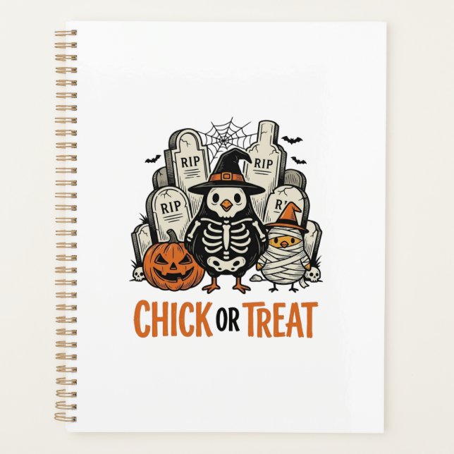 Lustiges Küken oder Halloween-Huhn Grafik_1 Planer (Vorderseite)