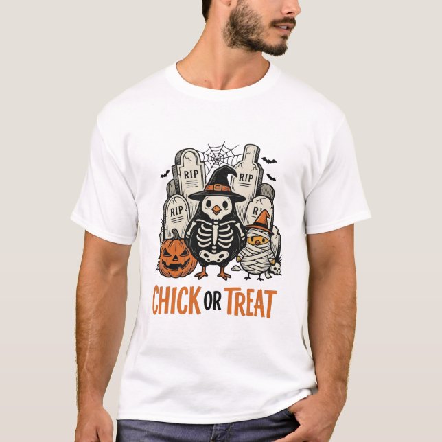 Lustiges Küken oder Halloween-Huhn Grafik_1 T-Shirt (Vorderseite)