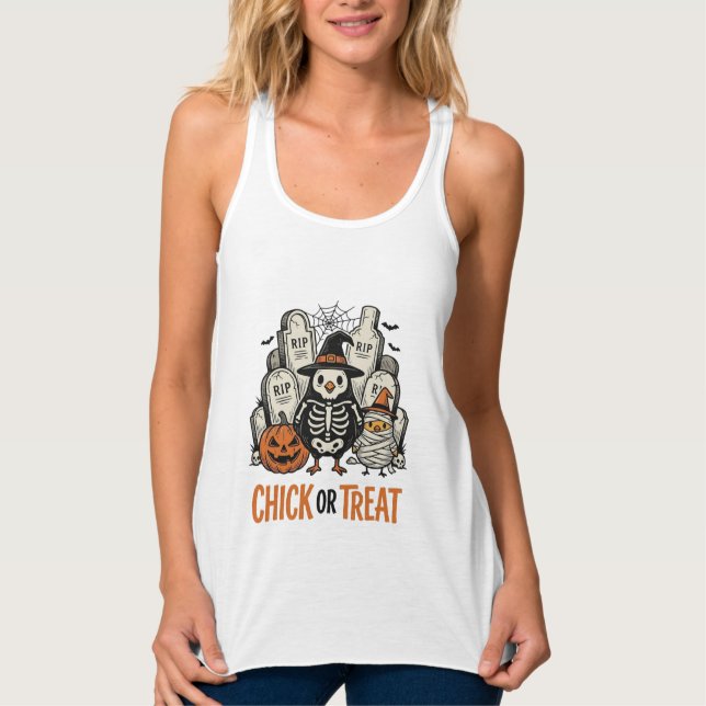 Lustiges Küken oder Halloween-Huhn Grafik_1 Tank Top (Vorderseite)