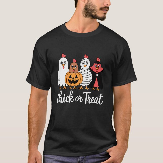 Lustiges Küken oder Huhn Halloween T-Shirt (Vorderseite)