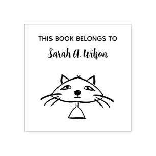 Lustiges Kunstkatzenbuch gehört Personalisiertes B Gummistempel