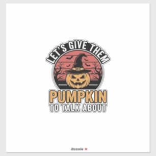 Lustiges Kürbis-Halloween-Vintage-Shirt-Design_1 Aufkleber